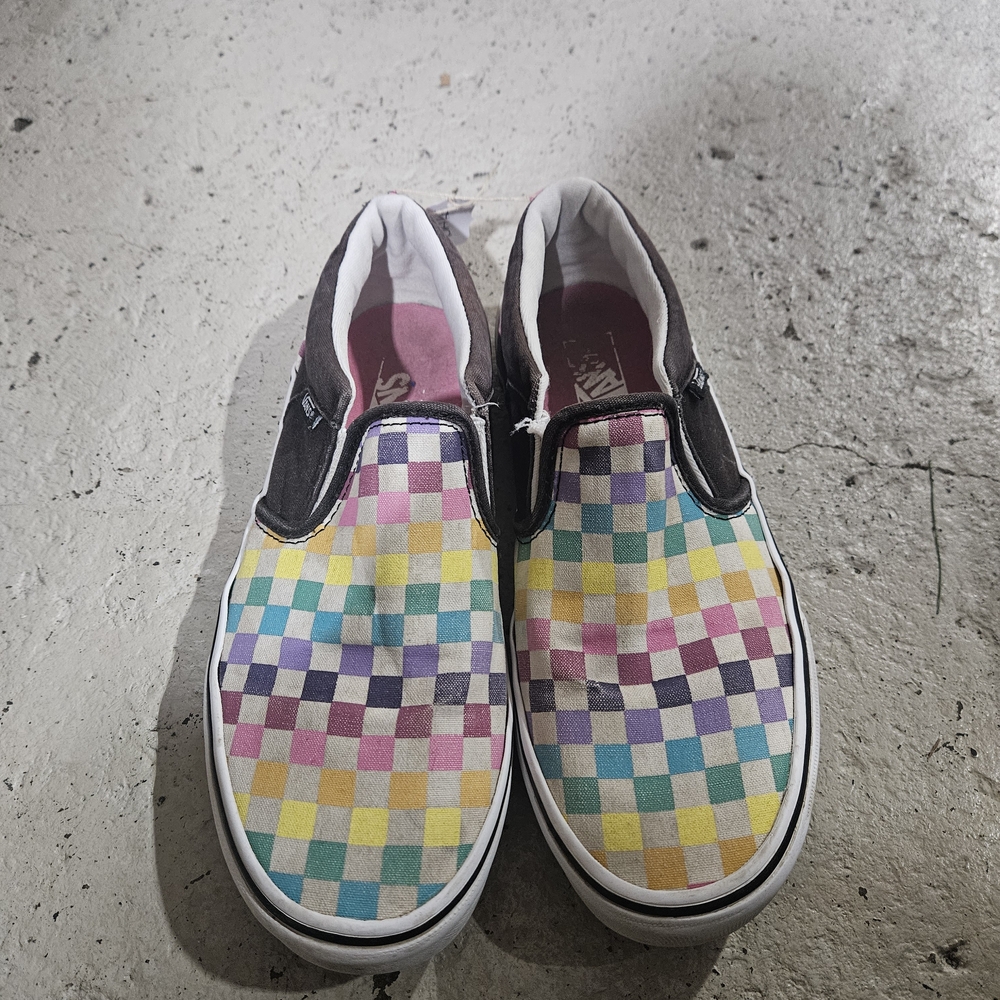 Colorful Checkered Slip-On Shoes